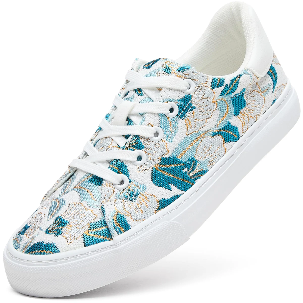 ZGR Maple Leaf Embroidered Low Top in Blue and White