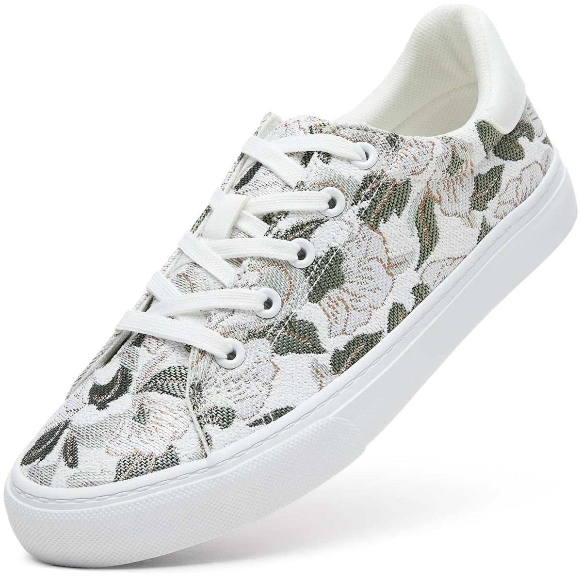 ZGR Maple Leaf Embroidered Low Top in Green and White