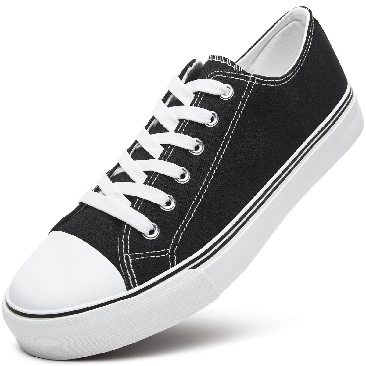 ZGR Men's Classic Low Top Canvas Sneaker in Black