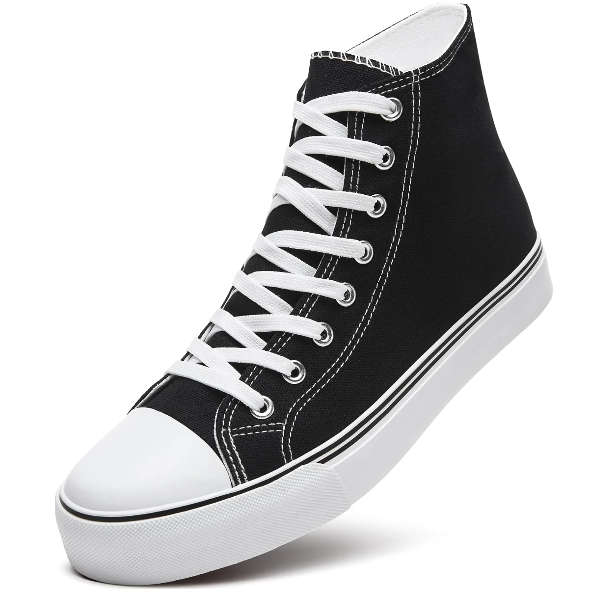 ZGR Men's High Top Canvas Sneaker in Black
