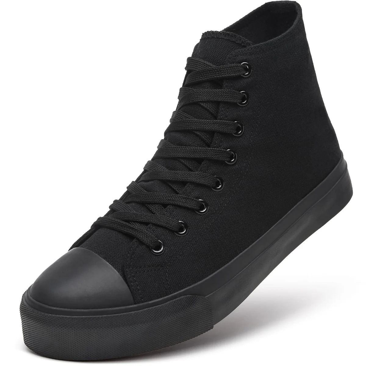 ZGR Men's High Top Canvas Sneaker in Full Black