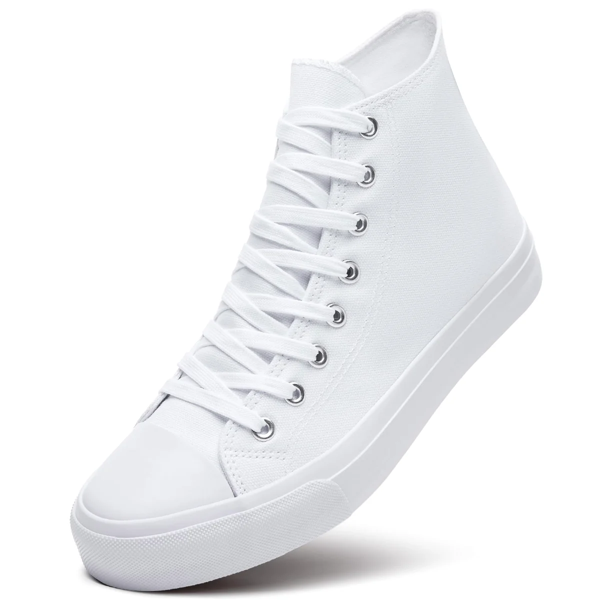 ZGR Men's High Top Canvas Sneaker in Full White