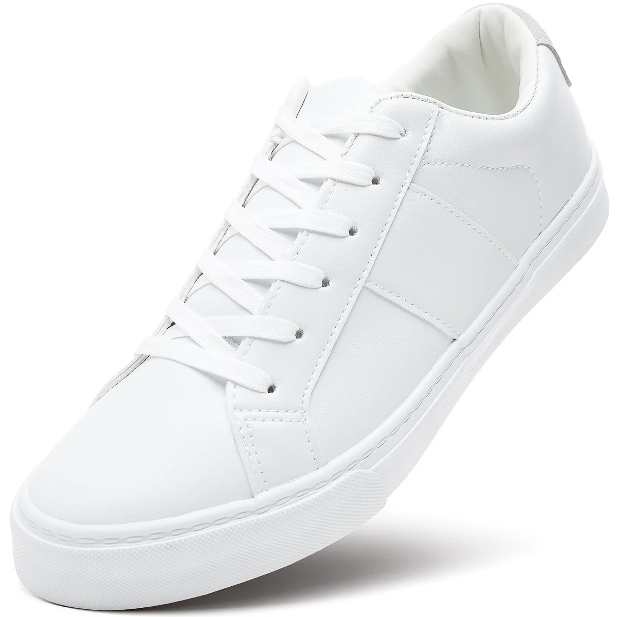 ZGR Men's White Leather-Look Sneaker in White