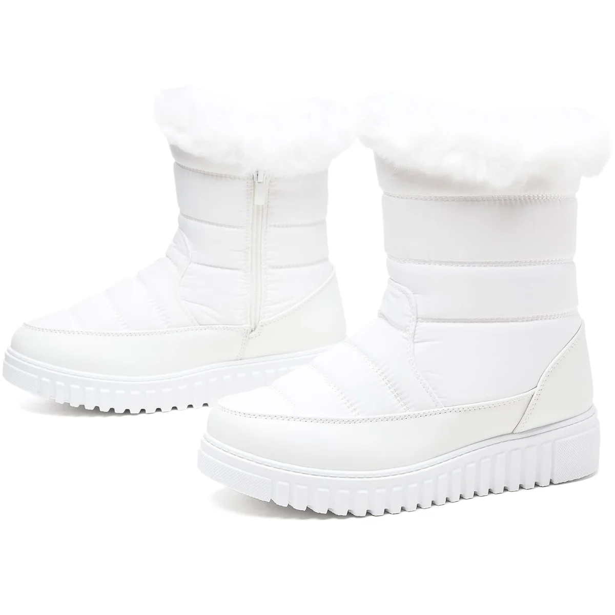 ZGR Mid Calf Winter Snow Boot in White