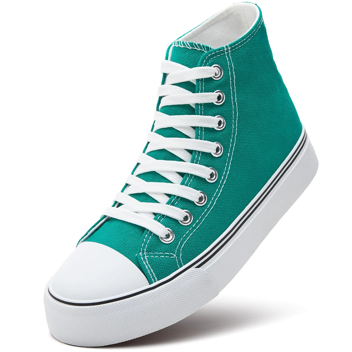 ZGR Padded Toe High Top Canvas Sneaker in Green