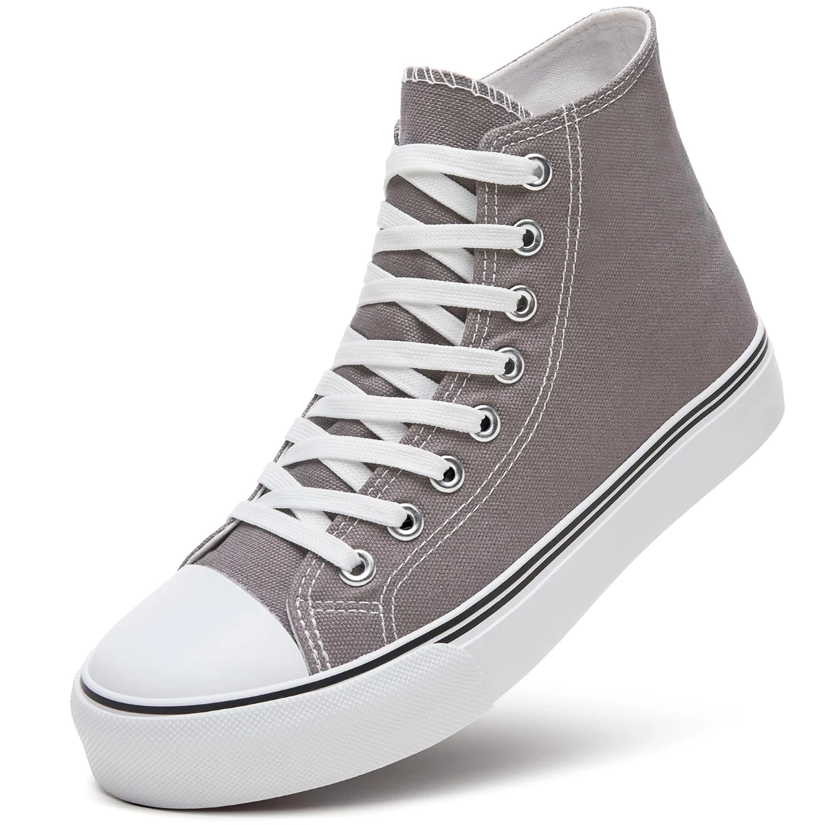 ZGR Padded Toe High Top Canvas Sneaker in Gray