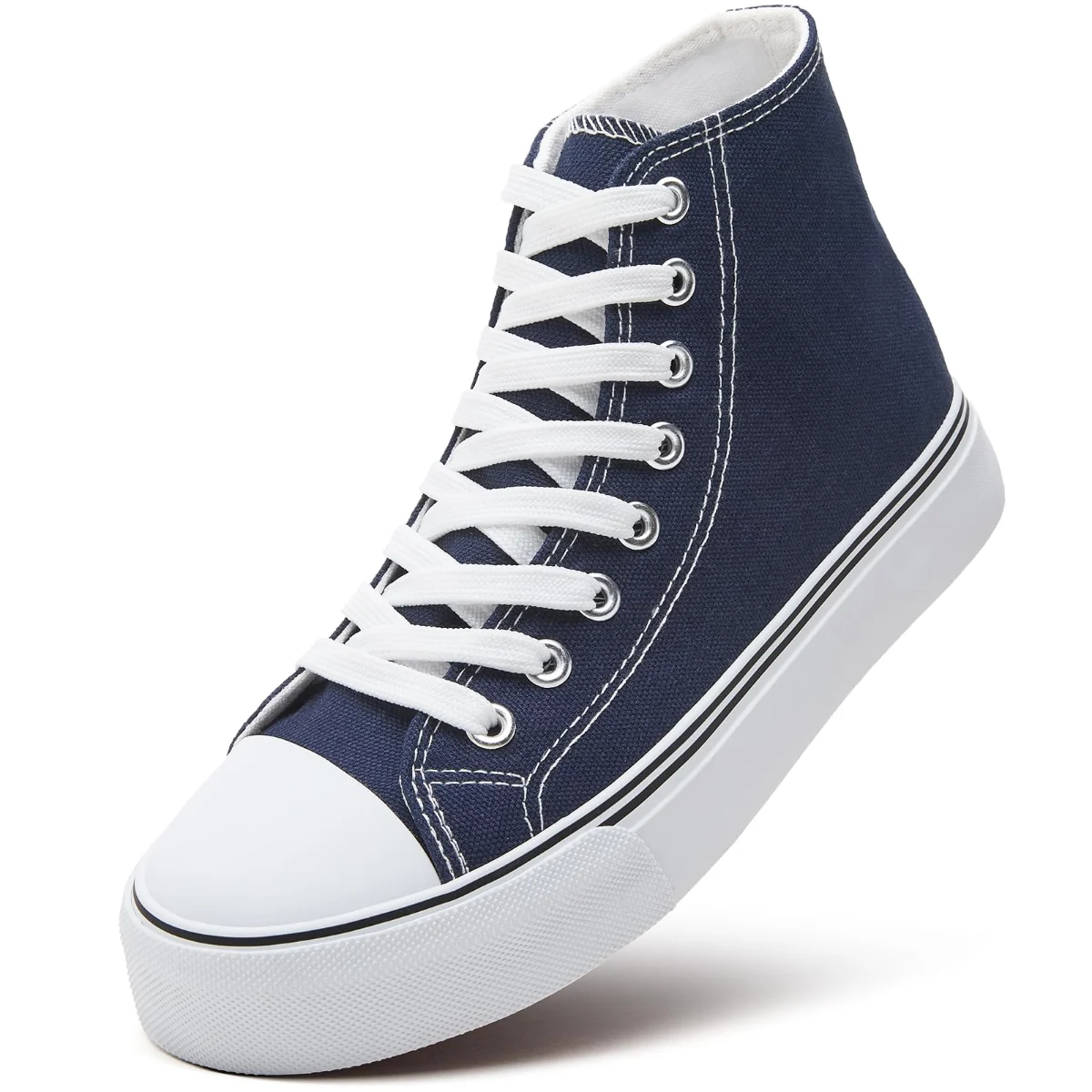 ZGR Padded Toe High Top Canvas Sneaker in Navy
