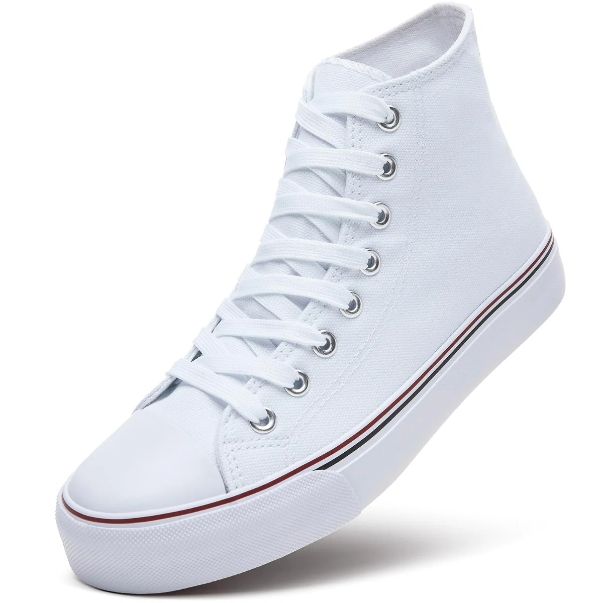 ZGR Padded Toe High Top Canvas Sneaker in White