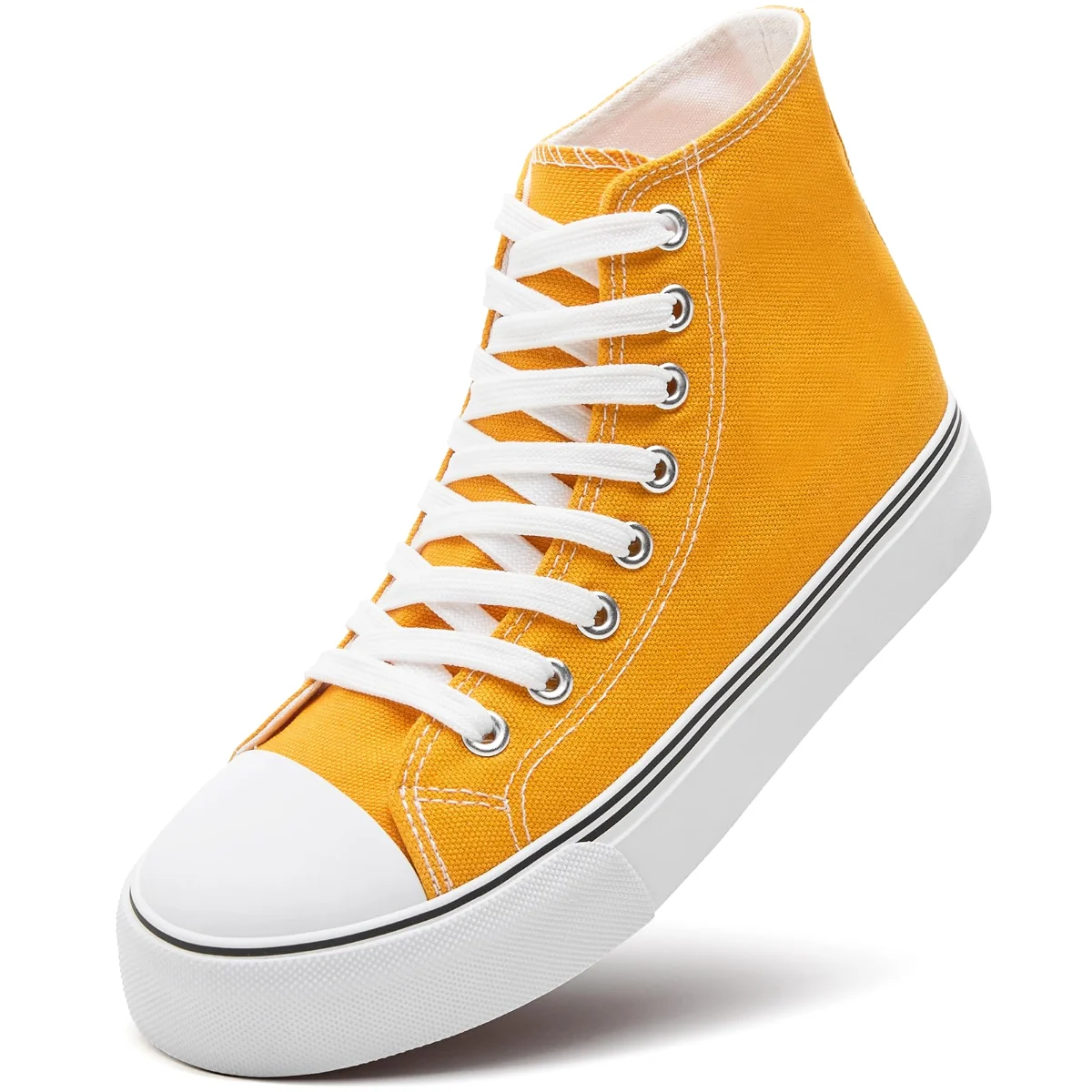 ZGR Padded Toe High Top Canvas Sneaker in Yellow