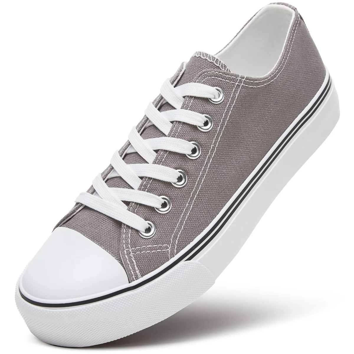 ZGR Padded Toe Low Top Canvas Sneaker in Gray