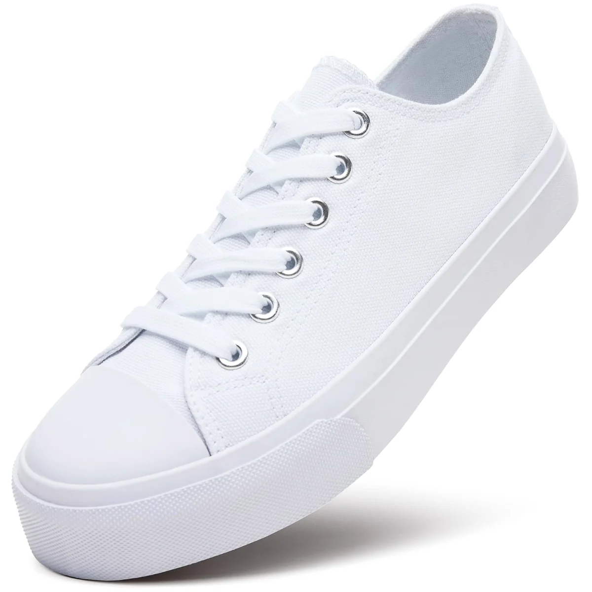 ZGR Padded Toe Low Top Canvas Sneaker in Natural White