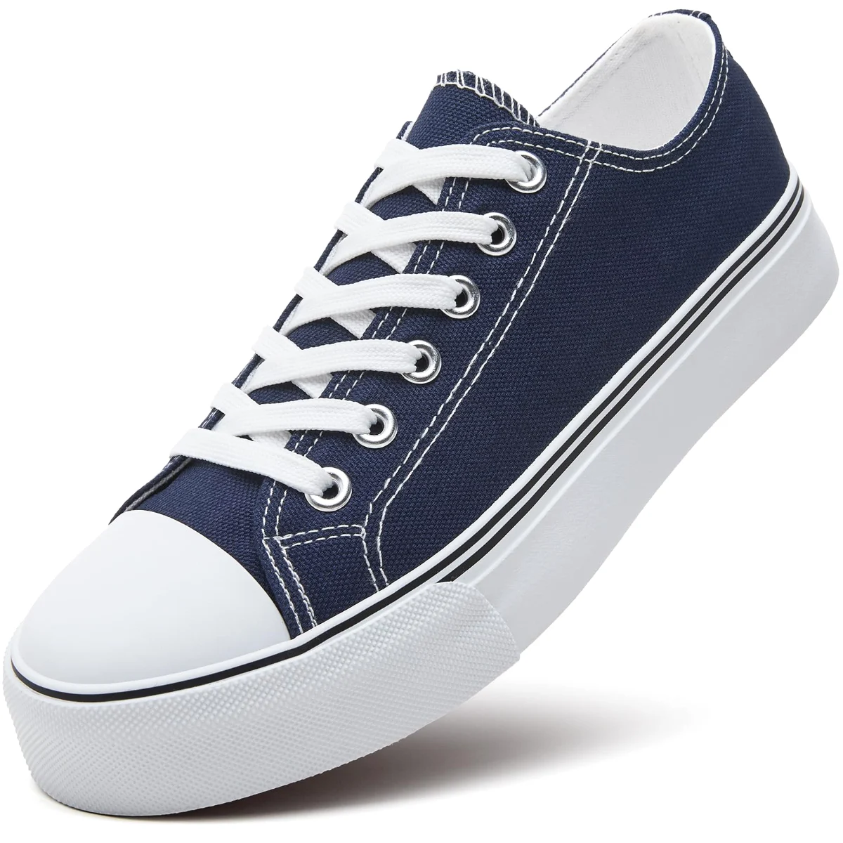ZGR Padded Toe Low Top Canvas Sneaker in Navy