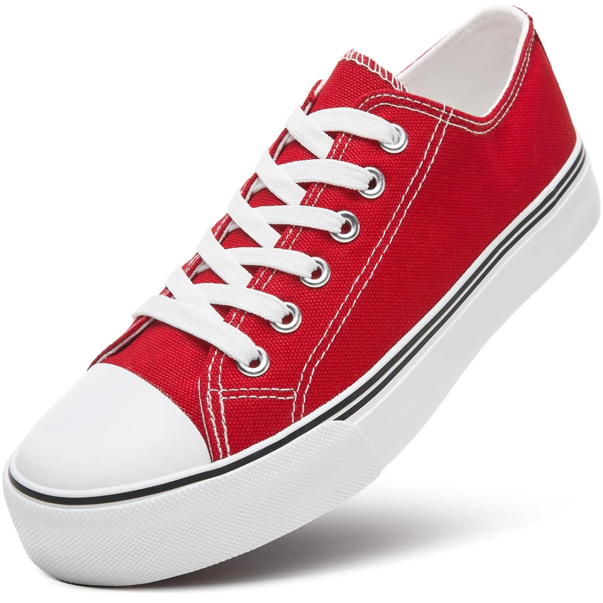 ZGR Padded Toe Low Top Canvas Sneaker in Red