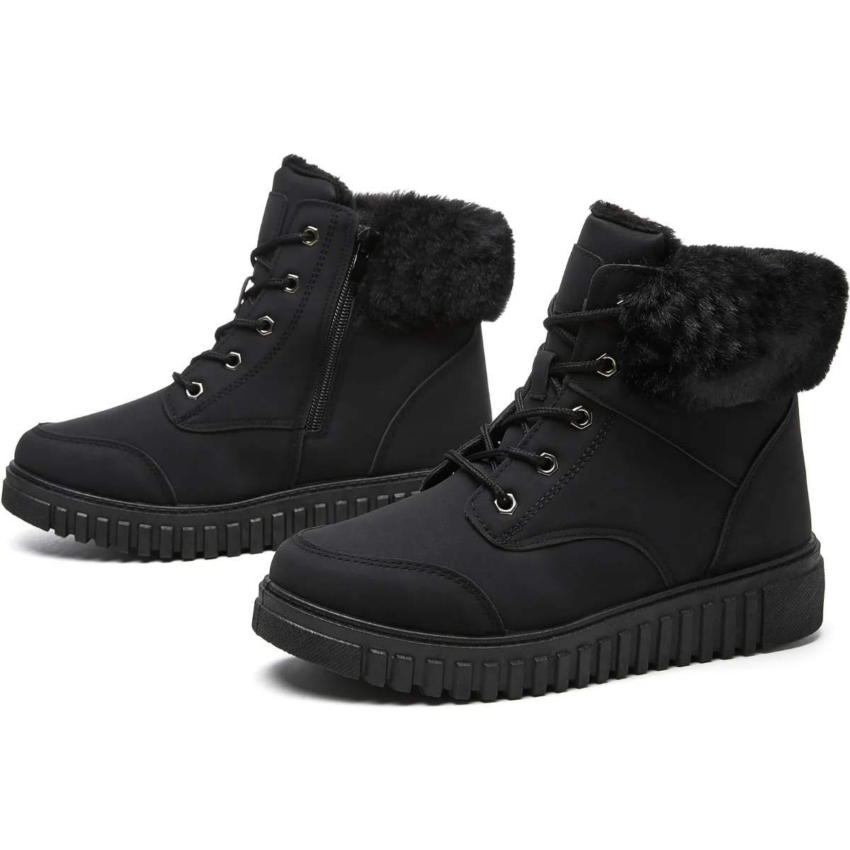 ZGR Side Zip Ankle Snow Boot in Black